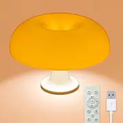 HHAUS Warm LED Bedside Lamp (Beige) | USB Desk Lamp | Soft Reading Light | Gentle Night Light for Kids | Remote Controlled | Timer Function | Cool Decor Lighting | Clean Design