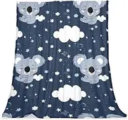 Throw Blanket for Couch, Fleece Throw Blanket for Couch, Bed Throw Blanket, Koala Cartoon Animal, Shaggy Blanket for Sofa Bedroom