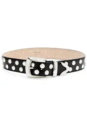 Khaite Bruno Studded Leather Belt - Black And Silver 34