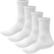 [Dress Cici] Men's Athletic Cushion Crew Socks with Breathable Mesh instep Top And Knitting Ribbed Tube (2 Pack)