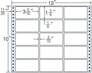 Toyo Print Tack Foam Labels, 12" x 10", 15 Sides (500 Folds per case) M12H