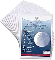 Acetate Sheets Clear Heavy Duty Acetate Sheet 240 Micron Extra Thick Plastic PVC Sheets Transparent Cover Clear Plastic Sheeting for Protective Binding Covers Etching Stencils Crafts (A4-10 Sheets)
