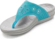 [HAOLIRA] Women Flip Flops Comfortable Leather Thong Sandals with Plantar Fasciitis Arch Support Slip On Outdoor Beach Orthotic Ladies Flip Flops