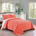 Coral Geometric King Quilt Set - Soft Lightweight 3 Piece
