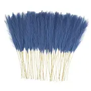 50pcs Faux Pampas Grass, 21.6" Short Artificial Pompous Grass 50 PCS Blue