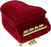 Amosfun Piano Jewelry Storage Box Creative Design Ring Display Case Compact Ring present Box for Proposals and Weddings