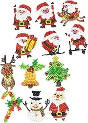 ORFOFE DIY Diamond Art Stickers for Boys and Girls 2 Sheets of Cartoon Diamond Drawing Stickers Gem Stickers for Christmas Decor Craft