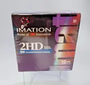 NEW Imation 2HD 3.5" Diskettes 10 Pack IBM Formatted High Density Floppy Disks