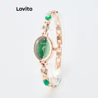 在飛比找蝦皮商城優惠-Lovito 優雅素色水鑽蝴蝶結手鍊輕奢復古精緻女款石英手錶