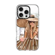 iPhone 16 Pro Clear Case MagSafe Compatible Rose Dreamer (Blonde) Fashion Illustration Case