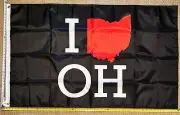Ohio Against The World Flag FREE SHIPPING I Love Ohio Br Dorm Beer Sign USA 3x5'