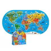 Nevenka Puzzles for Kids Ages 3-8 Children Educational Toys with Portable Gift Box-Map