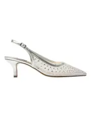 [Alan Pinkus] Sapphire Heeled Shoes in Silver Metallic