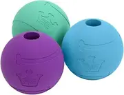 Chew King Fetch Balls Extremely Durable Natural Rubber Toy 3 inch Balls - Pack of 3 (CM-0263-CS01)