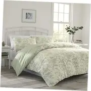 Home - Queen Duvet Cover Set, Reversible Cotton Bedding with Matching Shams,