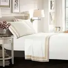 Casabolaj Shading 100% Egyptain Cotton Sateen Sheets Set,Hotel Collection Lux...