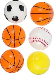 Abaodam 6Pcs Mini Bouncy Balls Set for Soft and Safe Handballs for Indoor Outdoor Games Elastic Balls for Playground School and Home Fun