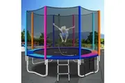 Everfit 12FT Trampoline for Kids w/ Ladder Enclosure Safety Net Pad Gift Round