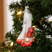 Spaceship with Gifts Christmas Blow Glass Ornament - 1 Each - West Elm