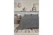Amsons Pure Cotton Bedspread Set with extra Standard Pillowcases - Ariana Carbon