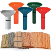 175 Assorted Flat Striped Coin Wrappers & 5 Coin Sorters Tubes, Color-Coded,E...