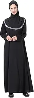 [Bciopll] Ramadan Muslim Prayer Garment Abaya Dress Women Black Long Sleeve Big Swing A-Line Maxi Dresses with Hijab Islamic Burka Kaftan