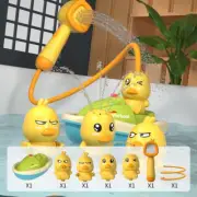 Cute Duck Bathtub Boat Toy with 3 Emotional Ducks Automatic Water Spray Toys for