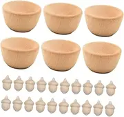 NUOBESTY Natural Wooden Acorn Craft Kit 26pcs Boys and Girls Painting Toys Unfinished Decorative Craft