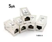 5-PACK Shielded RJ45 CAT.6a Network F/F GIGABIT Ethernet InLine Coupler