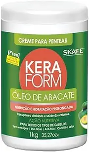 Skafe - Linha Keraform (Oleo De Abacate) - Creme Para Pentear Acao Nutritiva 1 Kg - (Avocado Oil - Nourishing Action Combing Cream Net 33.81 Oz)
