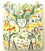 One-of-a-Kind Handmade Ceramic Wall Plaque – Artist Signed