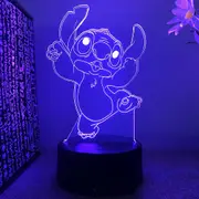 Stitch 3D Night Lights 16 Color Changing Dimmable Anime Table Lamps are perfect birthday Christmas gifts for boys and girls! Dark green
