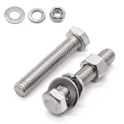 6 Sets 304 Stainless Hex Bolts 3/8-16 x 5" w/ Nuts, Washers