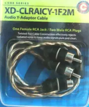 JL AUDIO XD-CLRAICY-1F2M Y Twisted Pair RCA Amplifier Cable 1 Female 2 Male New