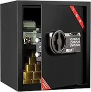 KABISAFE Safe Box and Lock Box, 1.5 Cubic Feet Security Money Safe with Sensor Light and Double Digital Keypad Safety Key Lock, Cabinet Home Safe for Dorm Hotel Office Cash Document Jewelry