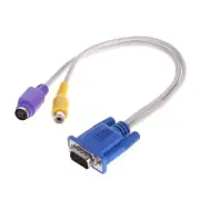 VGA Male to S-Video RCA Out Adapter Converter Video Cable for PC HDTV