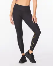 Force Mid-Rise Compression Tights, 2XU, XS, Black/Gold, Female