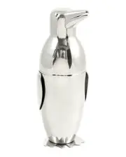 Bey-Berk Stainless Steel 17oz Penguin Design Shaker