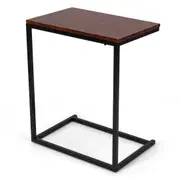 Giantex End Table Side Sofa Table C-shape Coffee Table Wooden Nightstand Brown