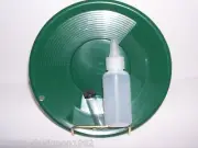 SE 14" PANNING GOLD PAN - GREEN, SNIFFER, VIAL