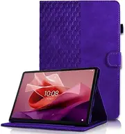 Case for Lenovo Tab P12 12.7 inch 2023 with Magnetic Clasp PU Leather Flip Folio Wallet Cover Card Holder/Slots Stand Function Tablet Case, Purple