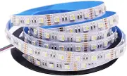 TOPXCDZ 12V 24V SMD5050 RGBW RGBWW LED Strip RGB White RGB Warm White, 4 Color in 1 LED Chip,60 LED/M IP20 IP65 IP67 Waterproof LED Tape (IP65 Waterproof, 24V RGBW)