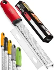 Lemon Zester & Cheese Grater - Premium Citrus Zester, Kitchen Grater for Parmesa