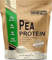 Smart138 Vanilla Pea Protein, Ultra-Fine Powder, Vegan, Gluten-Free, Soy-Free, Dairy-Free, Non-GMO, USA/Canada, Keto (Low Carb), Natural BCAAs (1000g / 2.2lbs, Vanilla)