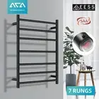 ACA Round Stainless Electric Heated Towel Rail Rack Warmer Dryer 7 Bars Black