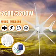 2600W/3200W DC12V/24V 3/6Blade Wind Turbines Generator Battery Charge Controller