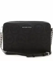 Michael Kors Jet Set Large East West Crossbody Bag Black Monogram NWT