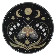 Witch Spells Moth Black Beaded Placemat Centerpiece - Halloween - NEW!