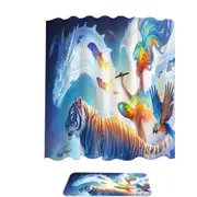 Tiger Fish Dragon Create Your World Fantasy Artist Shower Curtain