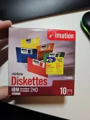 Sealed Imation Floppy Diskettes Mac 2hd 1.4 mb Rainbow Pack of 10 Floppy Disks
